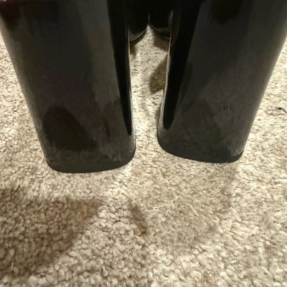 Louis Vuitton Black Heels with Square Toe and Embellishment - Worn 1 Time - Picture 7 of 12